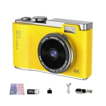 Appareil Photo Numérique 4K Double Objectif Léger Et Portable Jaune YONIS