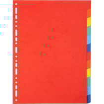Intercalaires - 12 positions - Carton rigide - Format A4 - 12 couleurs - Exacompta