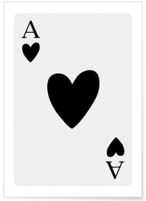 Affiche As de coeur noir | A3 : 29,7x42cm