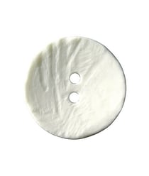 Carte de 1 bouton rond imitation bois 2 trous 40mm - Union Knopf Blanc