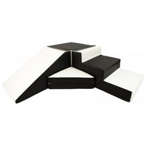 Set de 4 blocs en mousse pour le jeu noir, blanc