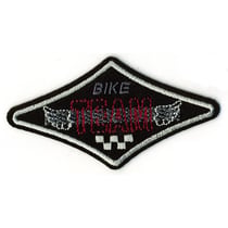 Lot de 3 écussons bike team noir thermocollants 8cmx4cm