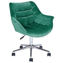 Chaise de Bureau Verte en Velours Hauteur Réglable Pivotante Chaise pour Espace de Travail Elégant Home Office