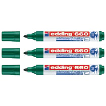 Lot de 3 Marqueurs pour tableaux blancs EDDING 660 Vert - Pointe ronde 1,5-3 mm