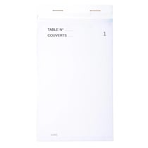 Bloc Maître d'Hôtel 50 feuillets autocopiants numérotés en dupli - Format 9,5x17 cm - Blanc - x 50 - Exacompta