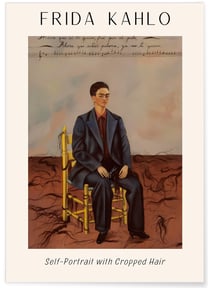 Affiche Frida Kahlo «Self-Portrait with Cropped Hair» | A3 : 29,7x42cm