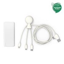 Xoopar Batterie Externe 7000mAh Mr Bio Pack Hepta Long 1m Blanc