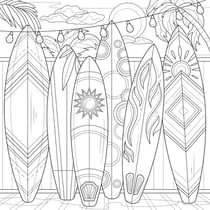 Tableau sur toile planches de surf à colorier 30x30 cm