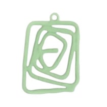 2 Pendentifs rectangle spirale - 31*22mm - Vert
