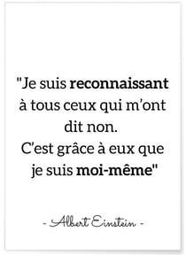Poster Einstein 'Je suis reconnaissant à tous...' | A3 : 29,7x42cm