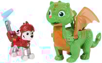 Pat patrouille knights rescu marcus et dragon jade vert et orange - figurine chien - paw patrol - spin master - 20135926