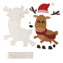 Kit de Noël Renne en bois à décorer 19 x 15,5 x 3 cm