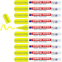 10 Marqueurs craie liquide pointe moyenne - EDDING - Jaune fluorescent - Lot de 10