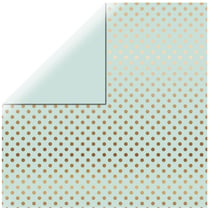 Papier scrapbooking "GoFoil Dots", vert menthe, 30,5x30,5cm, 180g / m² - lot de 15 feuilles
