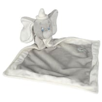 Doudou plat gris : dumbo l'éléphant - peluche disney - bébé - naissance - nicotoy