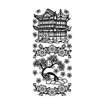 1 planche de stickers autocollants peel off doré TEMPLE BONZAI 6205