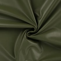 Tissu Simili cuir souple uni Vert kaki - Au mètre