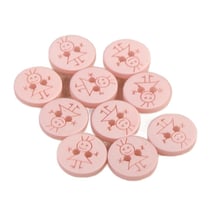 Lot de 6 boutons 2 trous fille 15mm Rose Layette