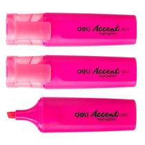 Lot de 3 surligneurs pointe biseautée 1-5mm - DELI - Rose