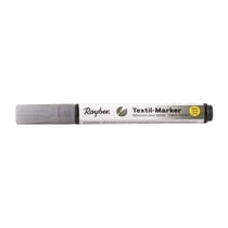 Marqueur couvrant pailleté pour textile, argent brillant, pointe ronde 2 - 4mm, avec valve