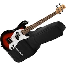 Solid Body U-Bass 4 cordes Tobacco Burst + housse Kala