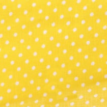 Coupon de tissu en coton Jaune pois blanc 55 cm