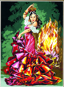 Canevas antique Danse de nuit 45x60cm