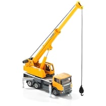 Camion-grue miniature - SIKU - Scania - Flèche télescopique - 4 béquilles déployables - Châssis à 3 essieux