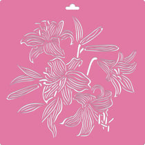 Pochoir plastique souple réutilisable 30 x 30 cm Fabrika Decoru FLEUR 210