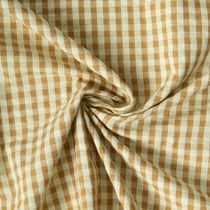 Tissu Coton Seersucker carreaux Rayures Vert anis