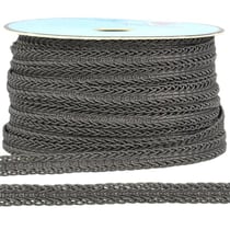 Bobine 25m Galon robe métallisé Gris foncé 10mm