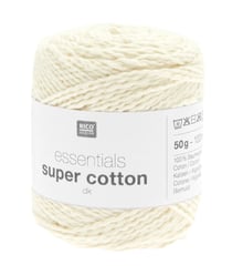 Coton à tricoter ou crocheter Essentials Super Cotton DK - Rico Design 03Ecru crème