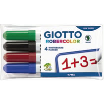 Feutres effaçables - Pour ardoise tableau - 4 couleurs - Pointe large - GIOTTO