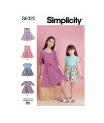 Patron Simplicity 9322 - Robe Enfant à enfilée de 3 à 14 ans (97 à 155 cm) taille n°FR 7-14