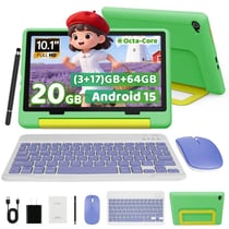 Tablette enfant KOTSREN Android 15 IPS vert 10,1 pouces