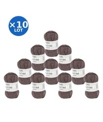 Lot de 10 pelotes QUATTRO de Lang Yarns – 500 g de coton mercerisé 68 Marron