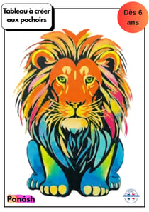 Peinture aux pochoirs Panash débutant enfants et adultes - Lion en 3 pochoirs