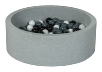 Piscine à balles Aire de jeu + 200 balles noir,blanc,gris