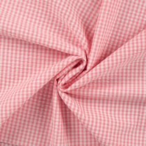 Tissu Seersucker Coton Rayures Rose clair sur fond Blanc