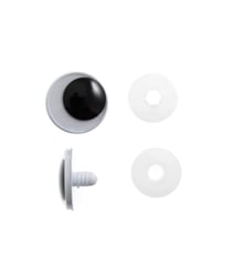 Lot d'Yeux en Plastique mobiles de 25 mm pour Jouets - Lot de 2 pièces - Trimits Noir