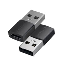 Satechi Pack de 2 Adaptateurs USB-A vers USB-C USB 3.0 10 Gbps en Aluminium Compact Noir / Argent