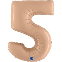 Ballon Géant Chiffre 5 Satin Nude (102 cm)