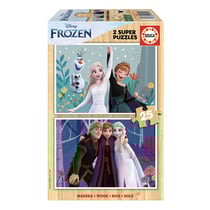 2 supers puzzles en bois 25 pièces la reine des neiges