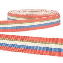 Disquette 25m ruban gros grain stripes Rouge