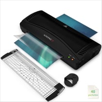 Plastifieuse A4 - Avec 40 pochettes de plastification, Arrondisseur de coins, Coupe-papier, Fonction anti-bourrage- ACROPAQ