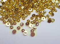 300 PERLES CABOCHON Rond Doré Or Acrylique à coller 4 mm - Creation Diy