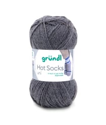 Laine à chaussettes à tricoter HOT SOCKS UNI - Grundl - certifiée Oeko-Tex 31 Gris