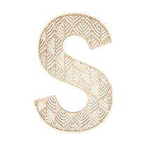 Lettre S en bois Alphabet géant ajouré 24 cm