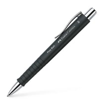Stylo à bille - Noir - Encre bleue - Pointe moyenne - Grip - Rétractable - Faber-castell - Poly Ball