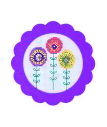 Kit Point de croix ~ Tableau Azalées ~ Flower Power petit format - Rico Design Violet